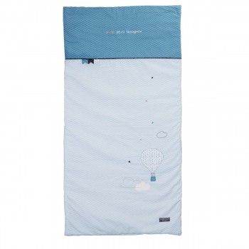 Edredon lit bébé en coton bleu
