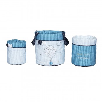 Panière Gigognes en coton Bleu