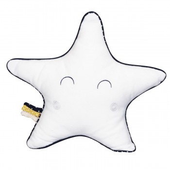 Coussin étoile en coton blanc