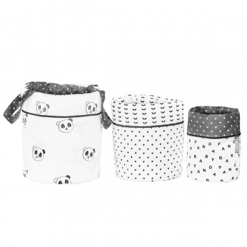 Lot de 3 panières en coton...
